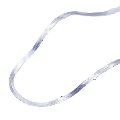 925 Silver Classic Flat Snake Bone Blade Chain