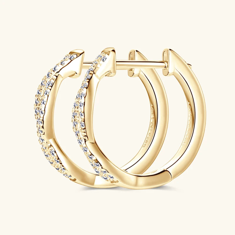Twist Moissanite Hoop Earrings 925 Silver