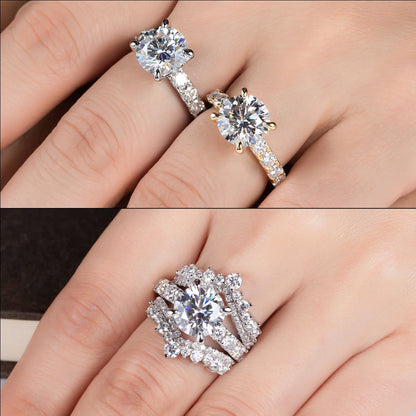 4.3ct D Color Moissanite Rings