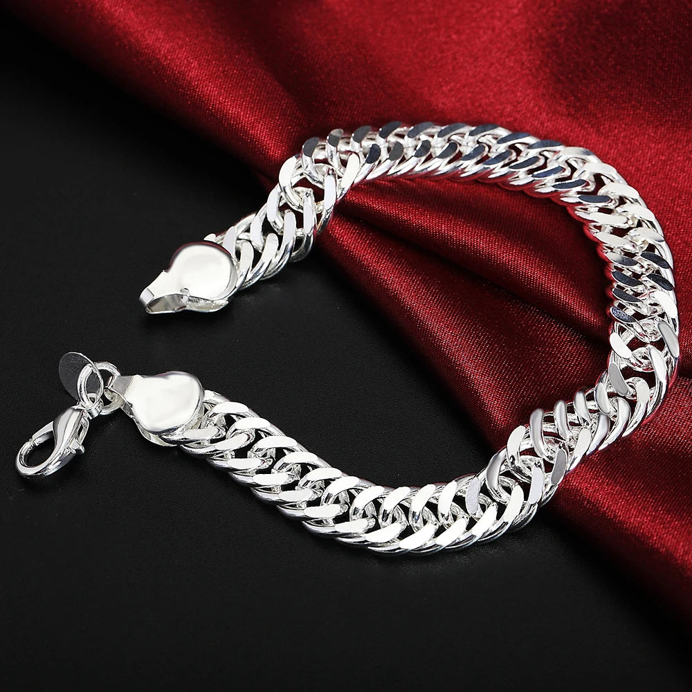 925 Sterling Silver Exquisite Solid Chain Bracelet