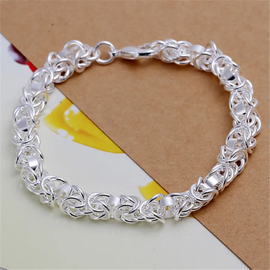 925 Sterling Silver Exquisite Solid Chain Bracelet