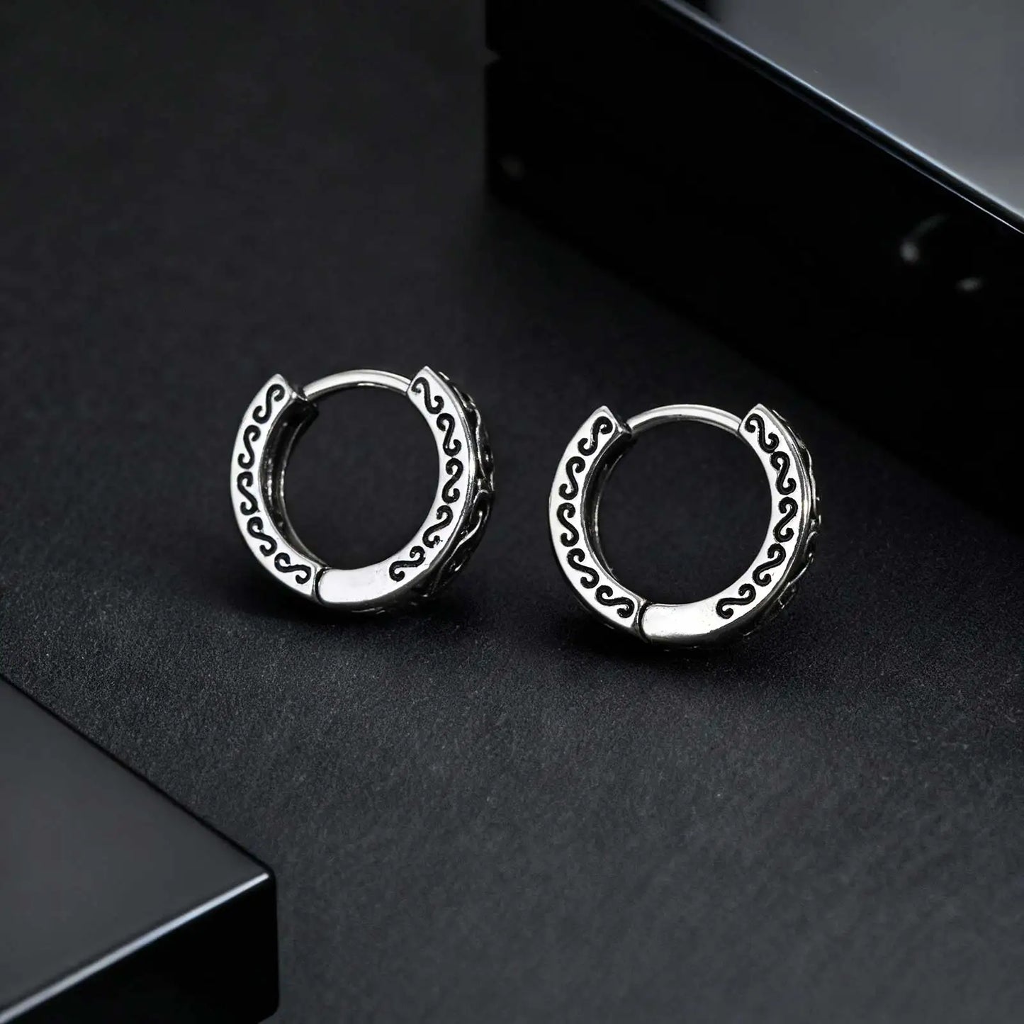 Punk Stainless Steel Hoop Earrings