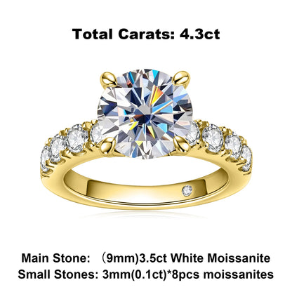 4.3ct D Color Moissanite Rings