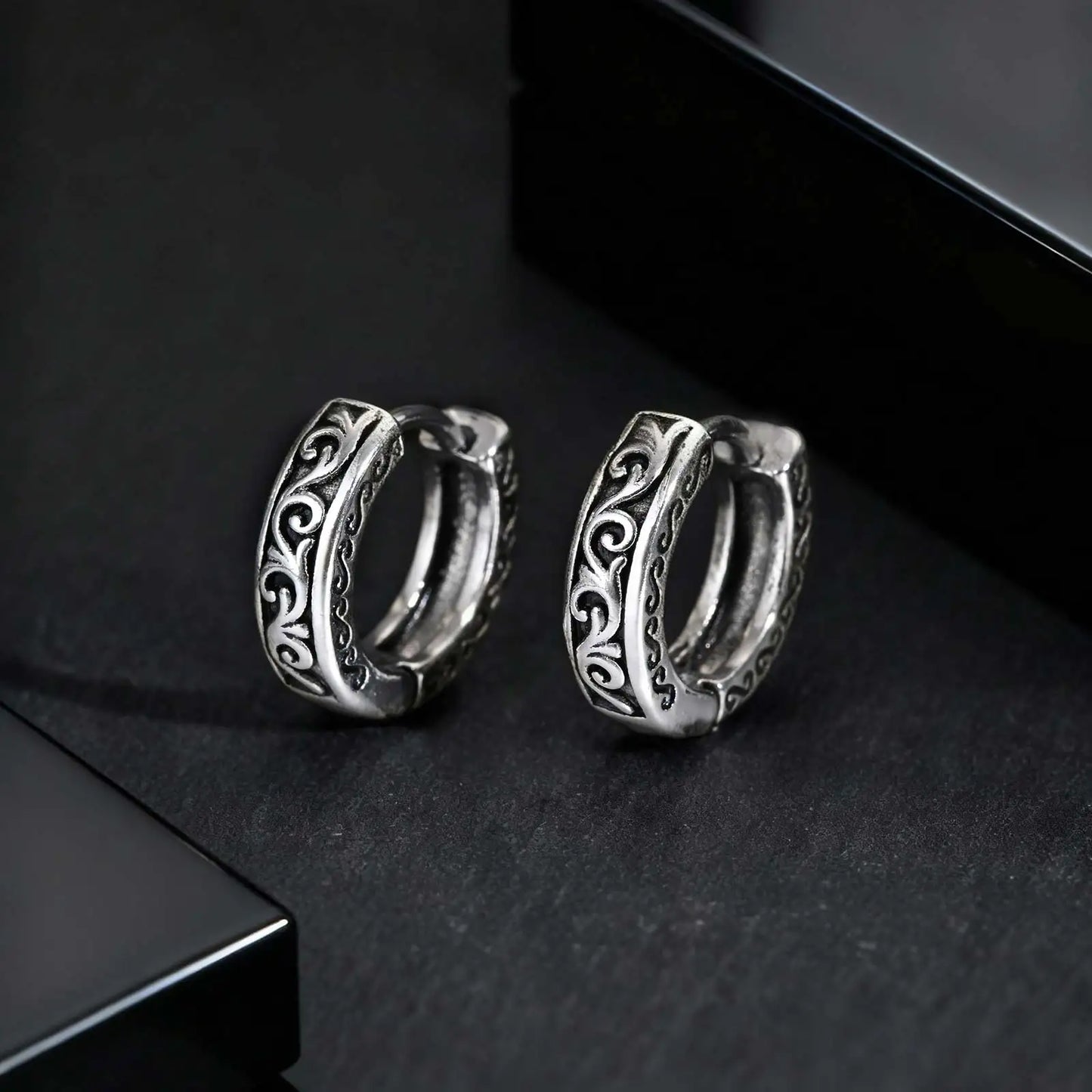 Punk Stainless Steel Hoop Earrings
