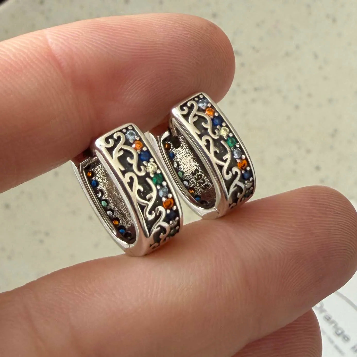 S925 Retro Zircon Earring