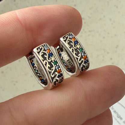 S925 Retro Zircon Earring