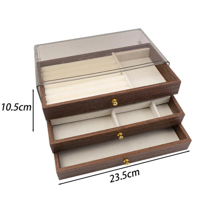 Walnut Multi-Functional Jewelry Storage Box