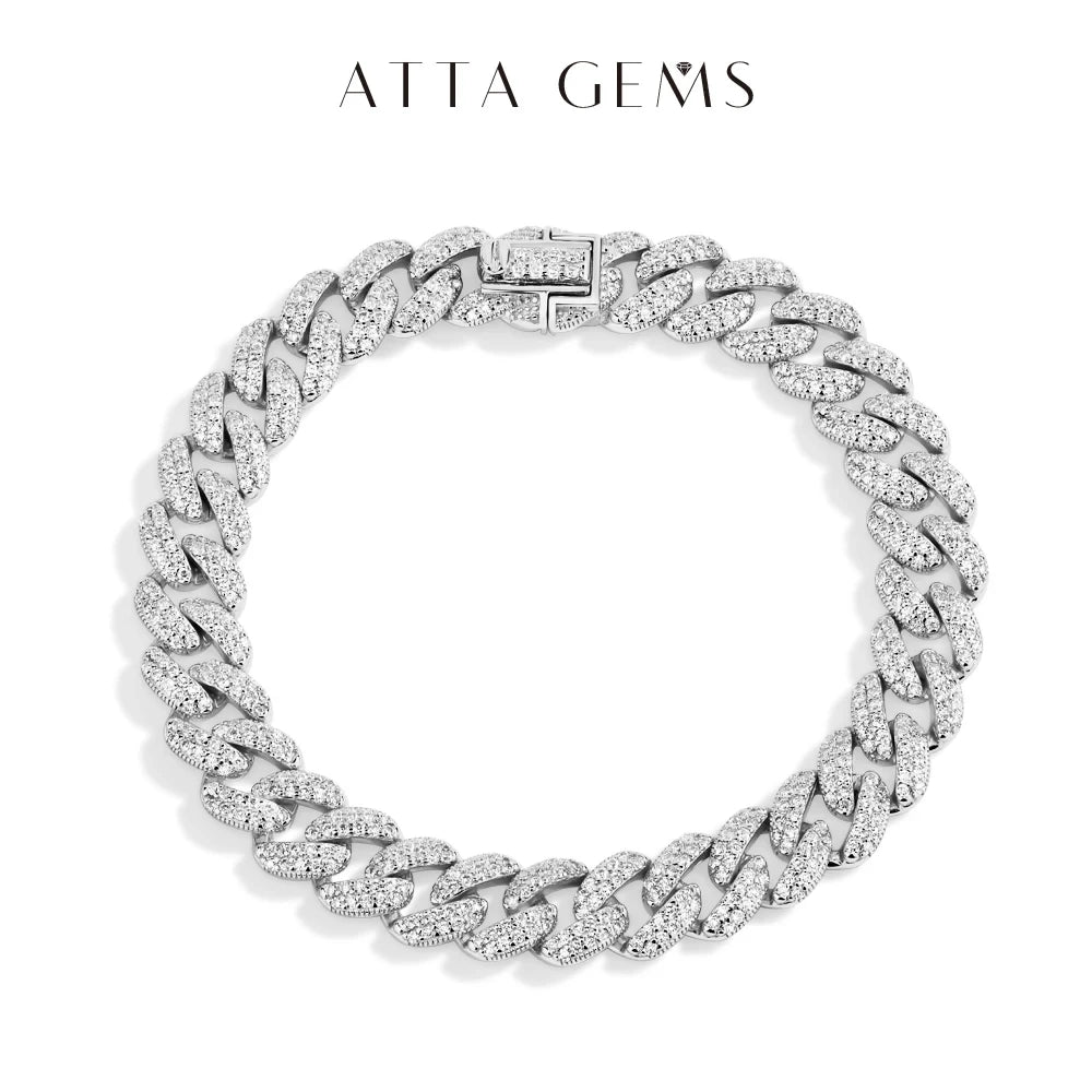 D VVS1 Full Moissanite 925 Sterling Silver 18k Gold Plated Tennis Bracelet