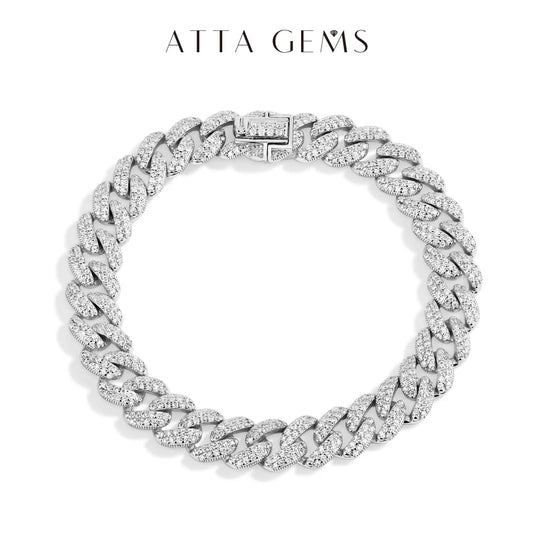 D VVS1 Full Moissanite 925 Sterling Silver 18k Gold Plated Tennis Bracelet