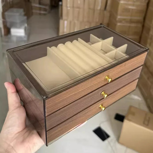 Walnut Multi-Functional Jewelry Storage Box