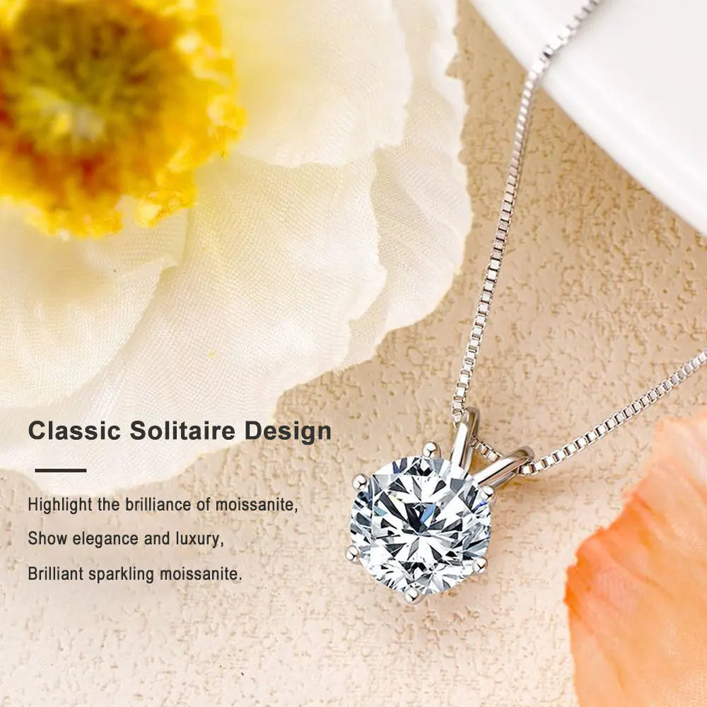 S925 Moissanite Solitaire Pandent