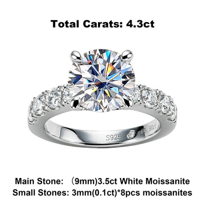 4.3ct D Color Moissanite Rings