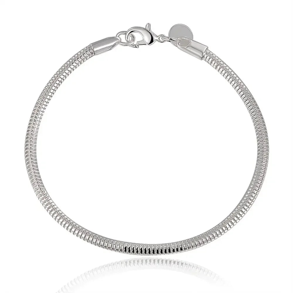 Sleek Sterling Silver Snake Chain Bracelet