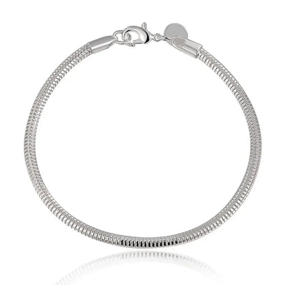 Sleek Sterling Silver Snake Chain Bracelet