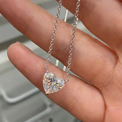 S925 Heart Cut Moissanite Pendant Necklace