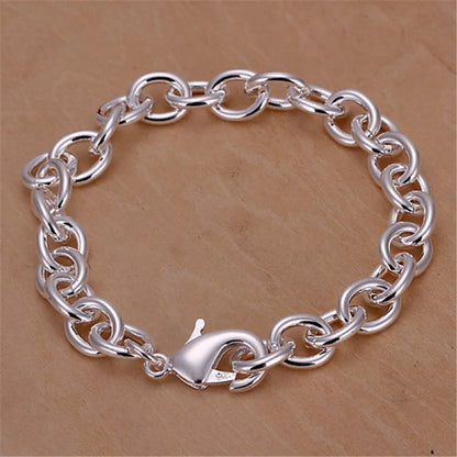 925 Sterling Silver Exquisite Solid Chain Bracelet
