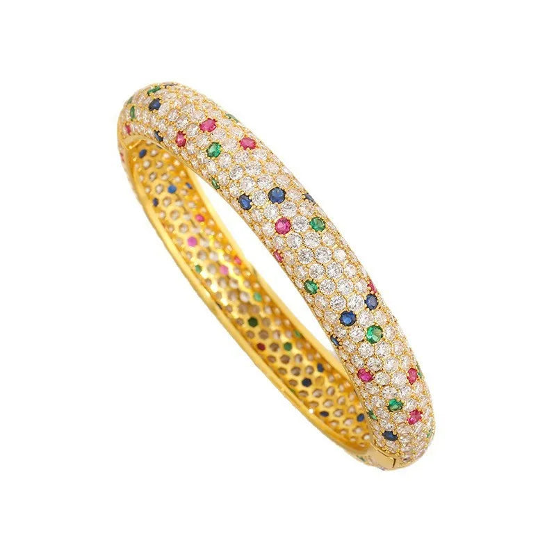 Luxury Real 18k Gold Women's Moissanite Full Diamond Bracelet