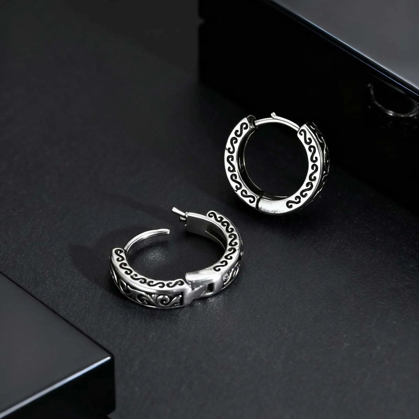 Punk Stainless Steel Hoop Earrings