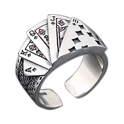 S925 Unique Poker Ring