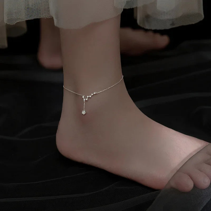 S925 Fashion Sweet Big Dipper CZ Anklets