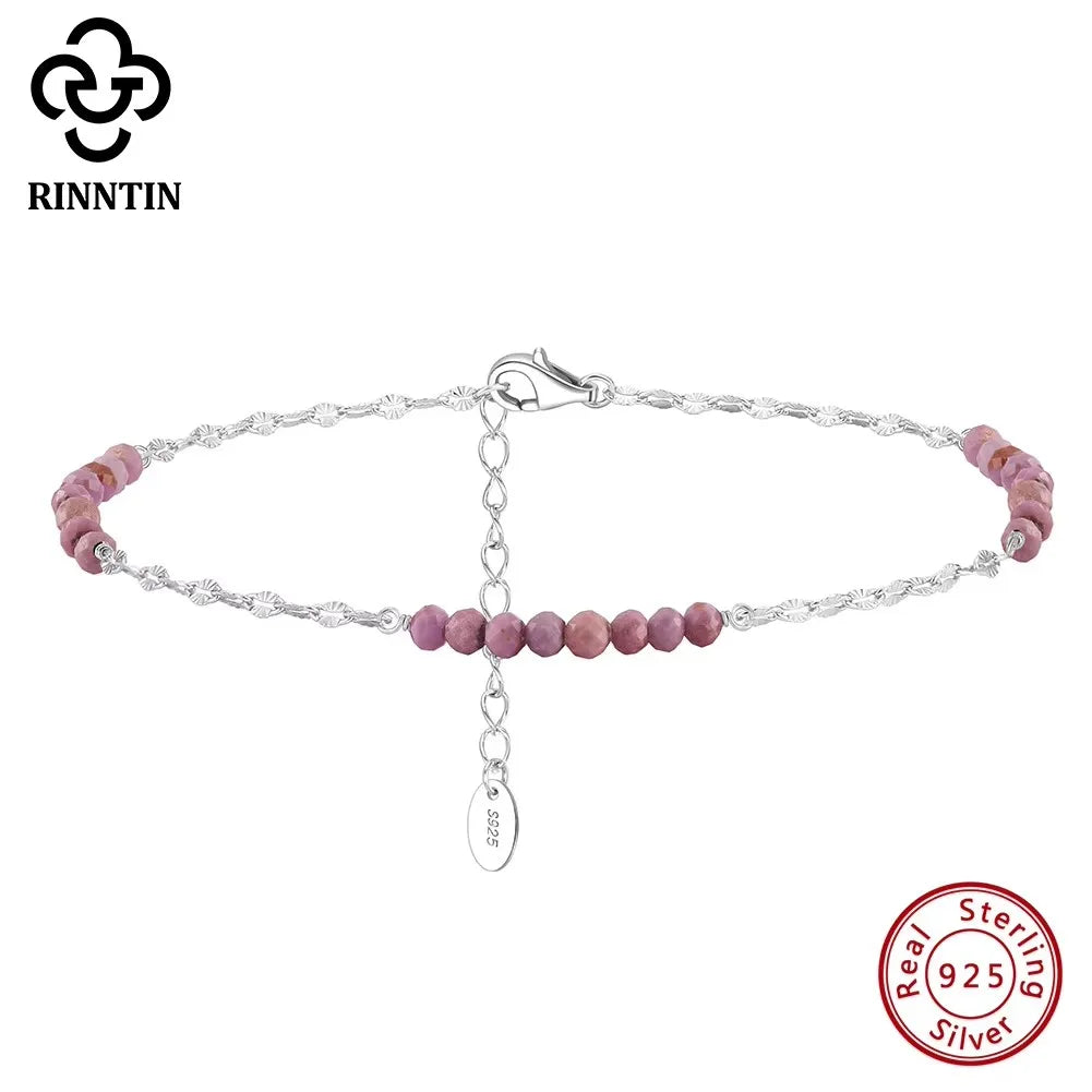 S925 Natural Turquoise Anklet