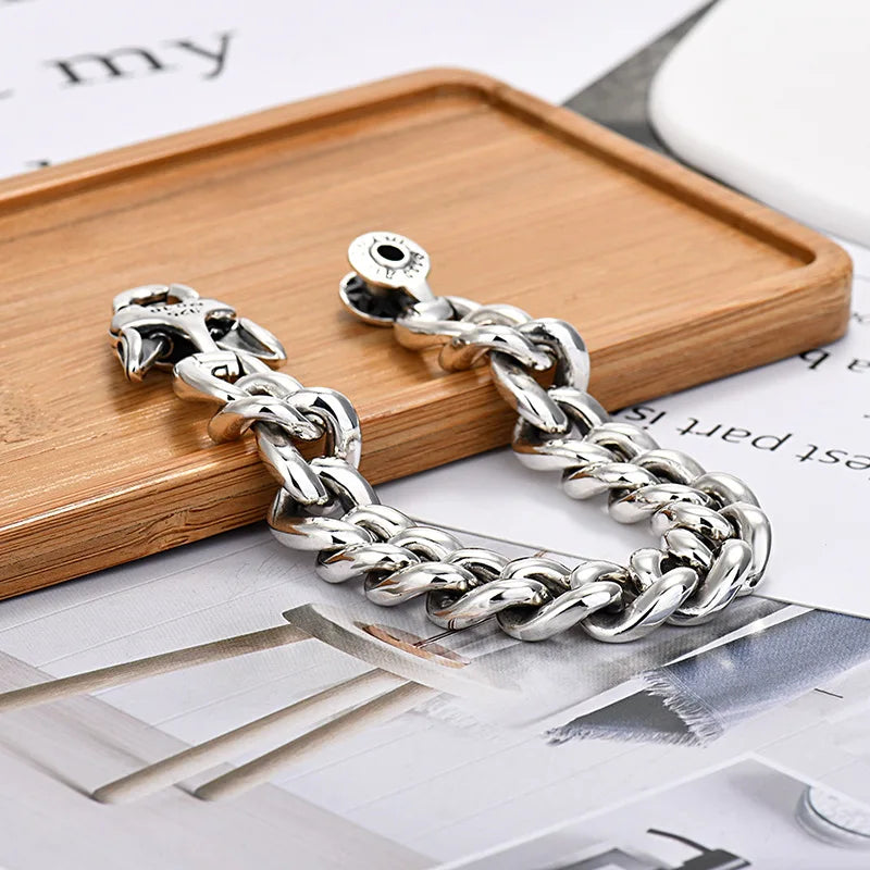 S925 Retro Cuban Trendy Punk Bracelet
