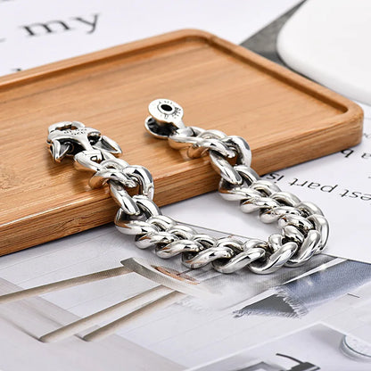 S925 Retro Cuban Trendy Punk Bracelet