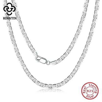 925 Sterling Silver Italian Flat Mariner Chain