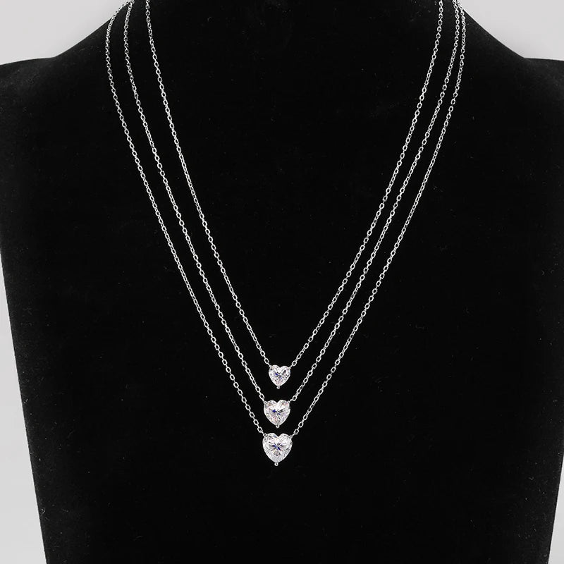 S925 Heart Cut Moissanite Pendant Necklace