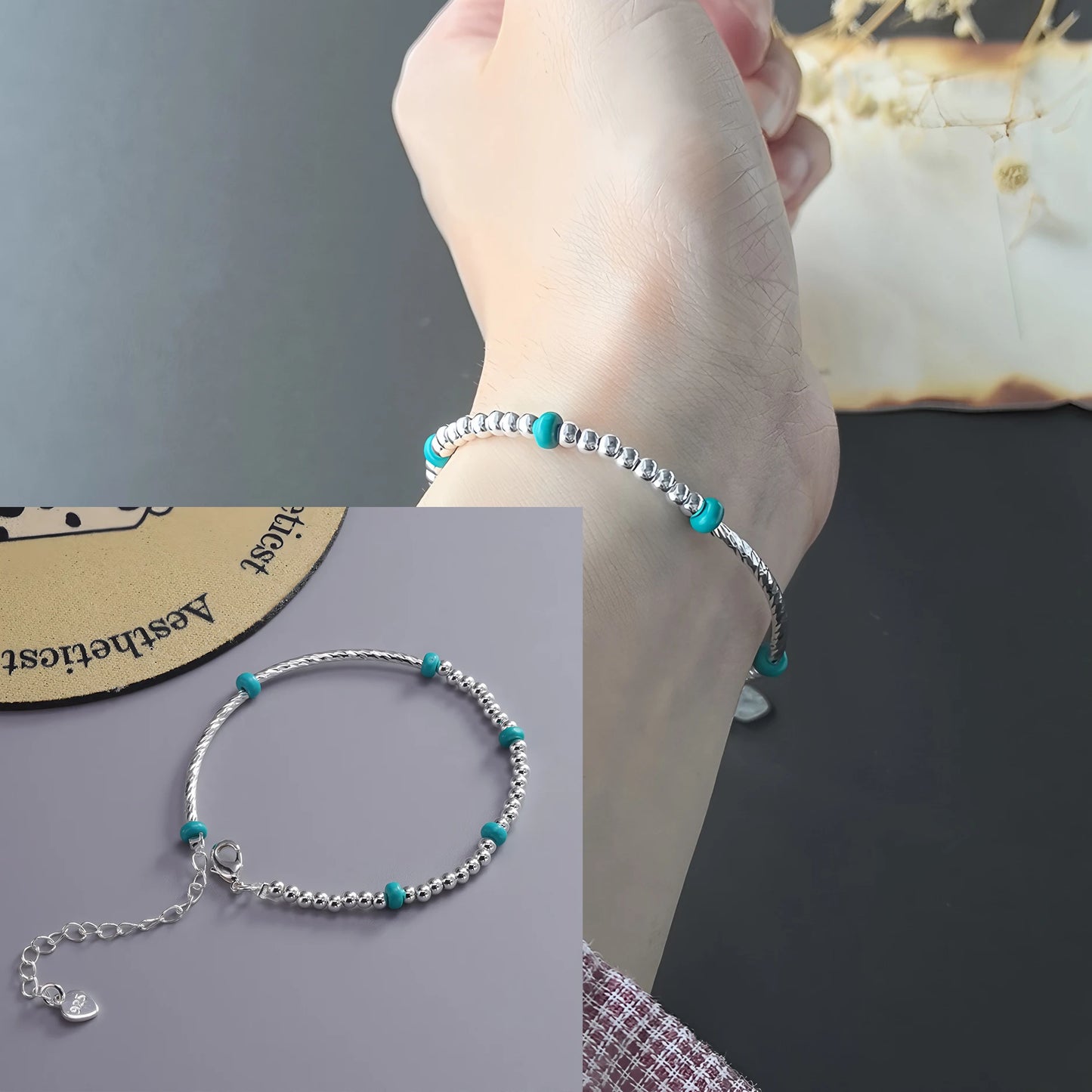 925 Sterling Silver Zircon Love Heart Bracelet
