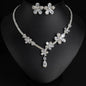 Stereo Sliver Colour Glamour Flower Jewelry Set