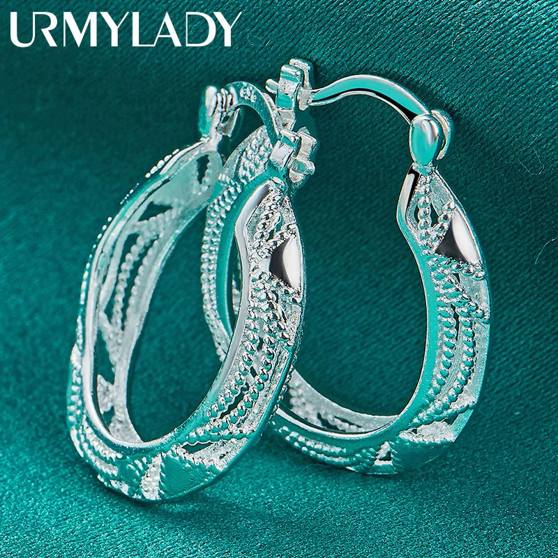 925 Sterling Silver Dragon Hollow Earrings