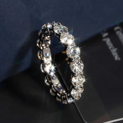 S925 5mm D Color Moissanite Ring
