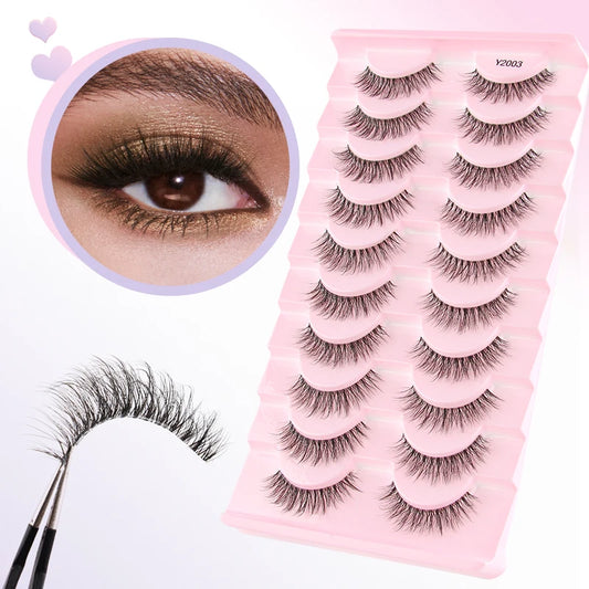 Natural Mink Eyelashes 3/6/10 Pairs Wispy Faux 3D Mink Lashes