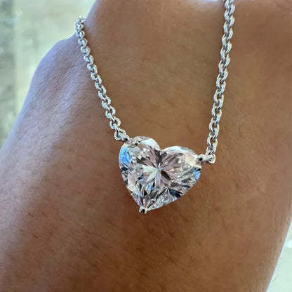 S925 Heart Cut Moissanite Pendant Necklace