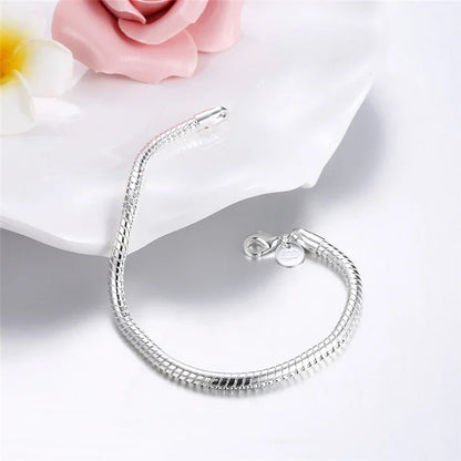 Sleek Sterling Silver Snake Chain Bracelet
