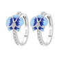 Original S925 Blue Iris Flower Earrings