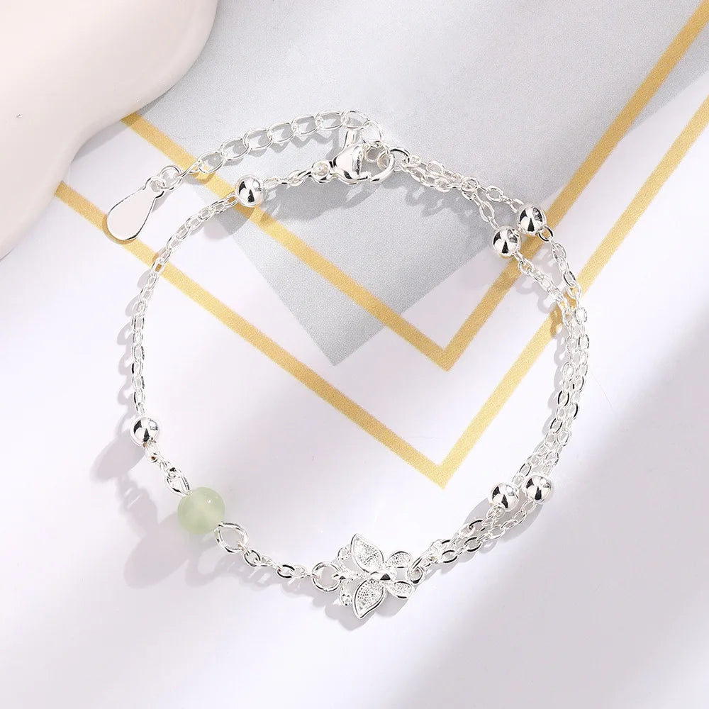 925 Sterling Silver Zircon Love Heart Bracelet