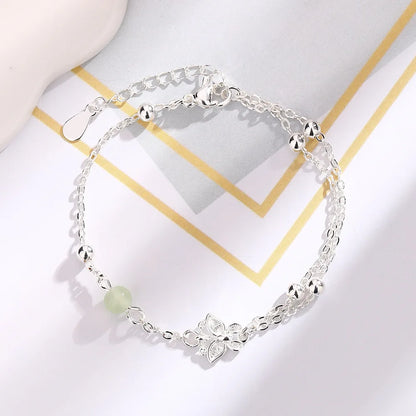 925 Sterling Silver Zircon Love Heart Bracelet