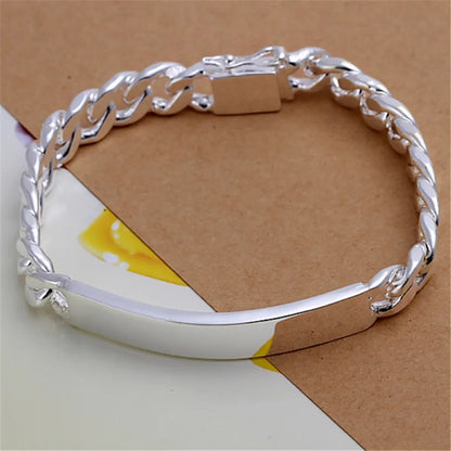925 Sterling Silver Exquisite Solid Chain Bracelet