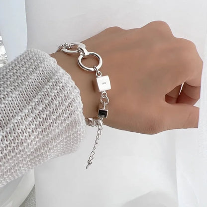 S925 Beaded Geometric Bracelet
