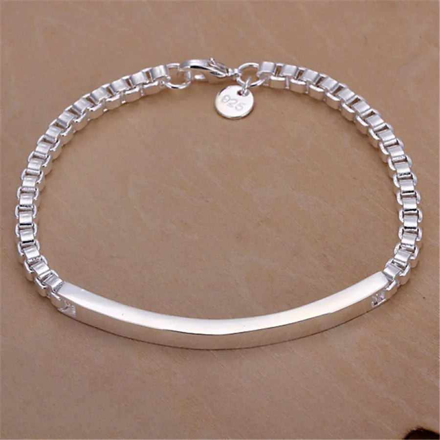 925 Sterling Silver Exquisite Solid Chain Bracelet