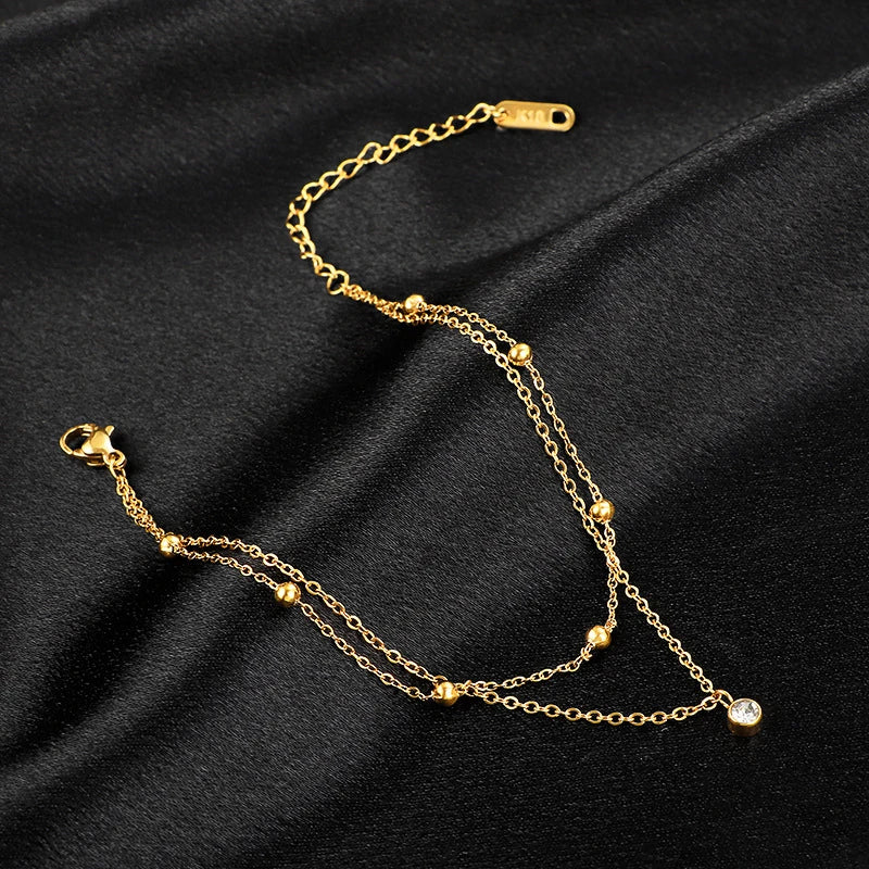 Stainless Steel Anklet 18K Gold-plated