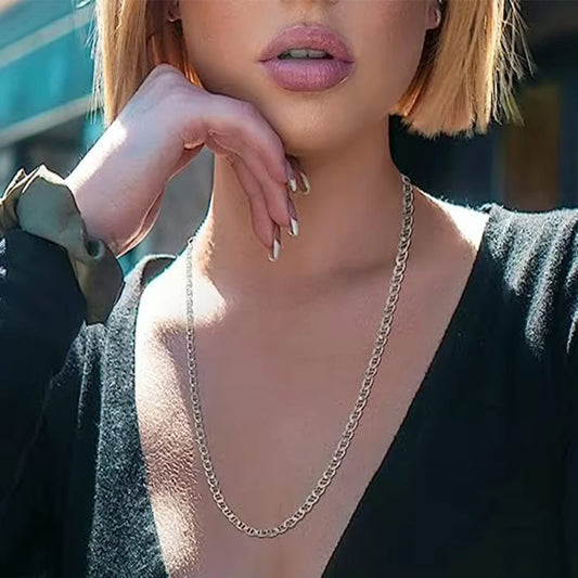 925 Sterling Silver Italian Flat Mariner Chain