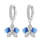 Original S925 Blue Iris Flower Earrings