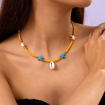 Natural Seashell Beaded Necklace