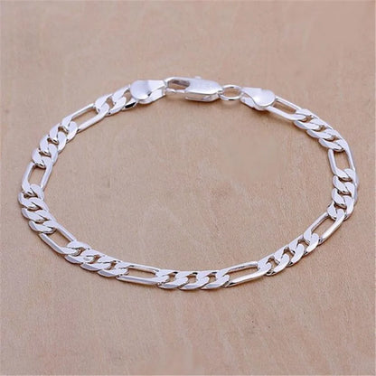 925 Sterling Silver Exquisite Solid Chain Bracelet
