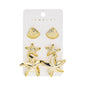 6pcs/Set Trendy Shell Starfish Stud Earrings
