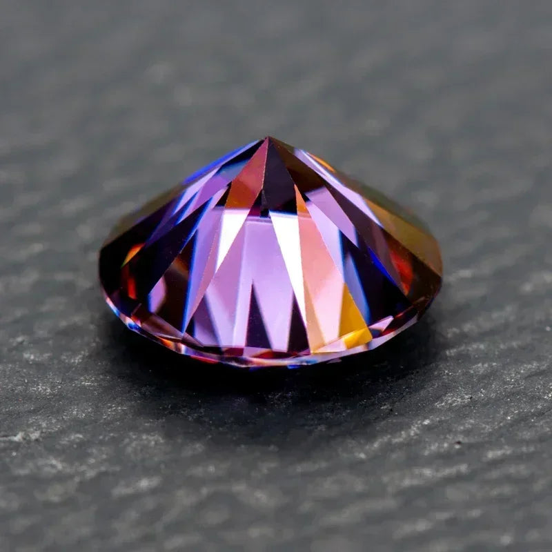 Round Cut Emperor Purple Colour Moissanite