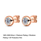 18K S925 Round Bezel 0.3/0.5CT Moissanite Earrings